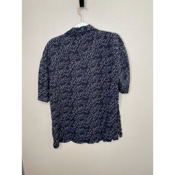 Fubu‎ Black Collared Shirt Men's Rayon Short Sleeve Forever 21 - Picture 5 of 7